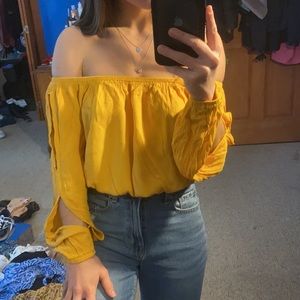 Vibrant yellow crop top